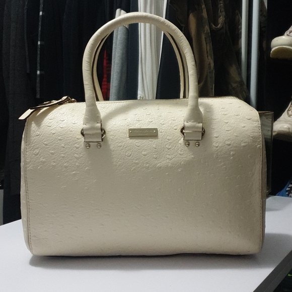 Kate Spade ivory ostrich skin leather doctors bag - Picture 12 of 13